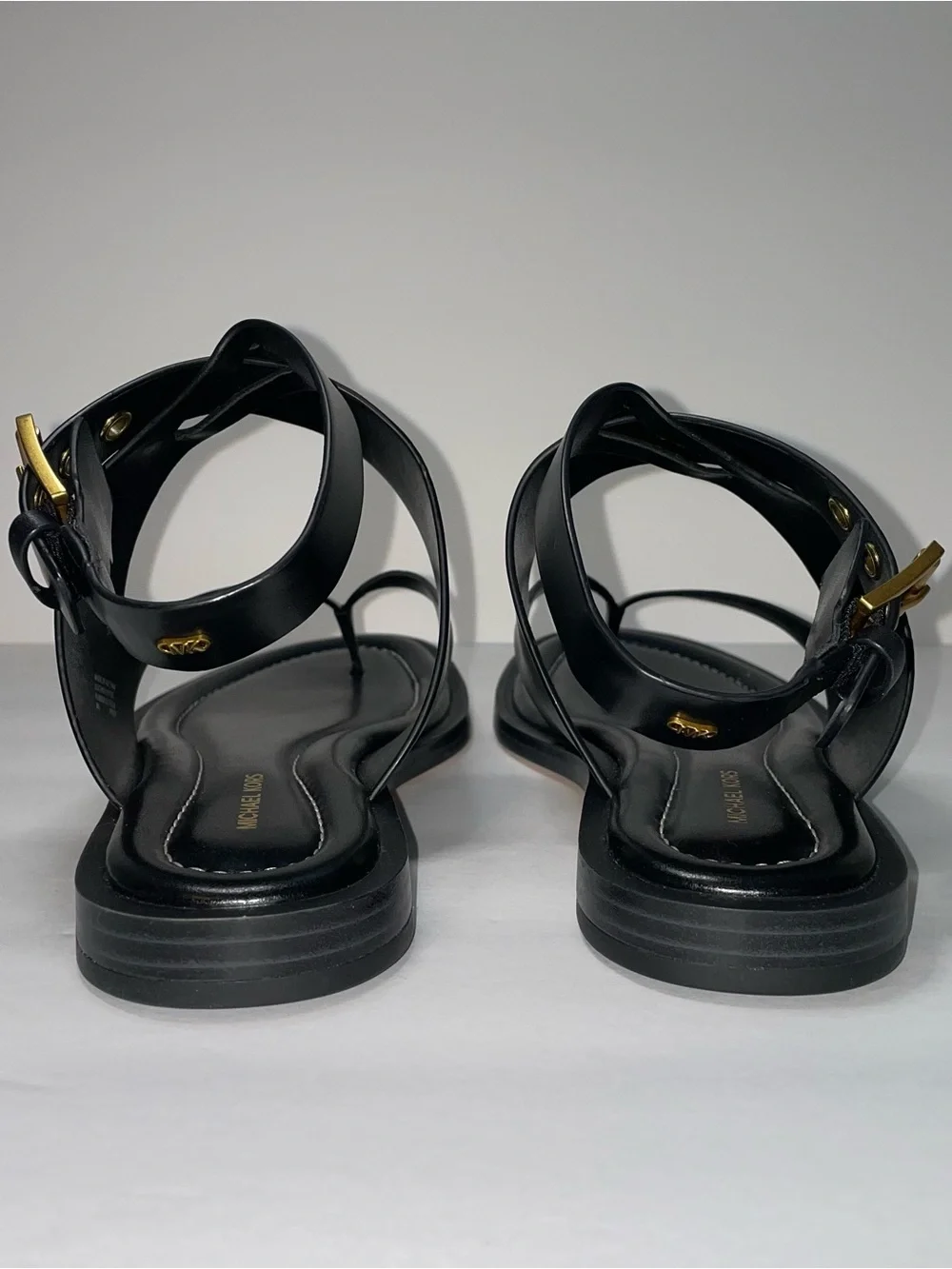 Michael Kors Irene Leather Wrap Sandals Black